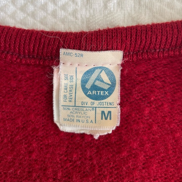 Vtg Alabama Football V-Neck Long Sleeve Sweater Crimson White Roll Tide Artex UA - Picture 13 of 16